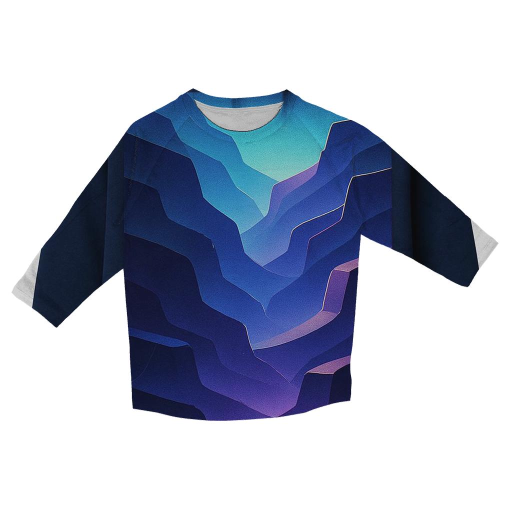 Chromatic Canyon Fade printed three quarter sleeve shirts