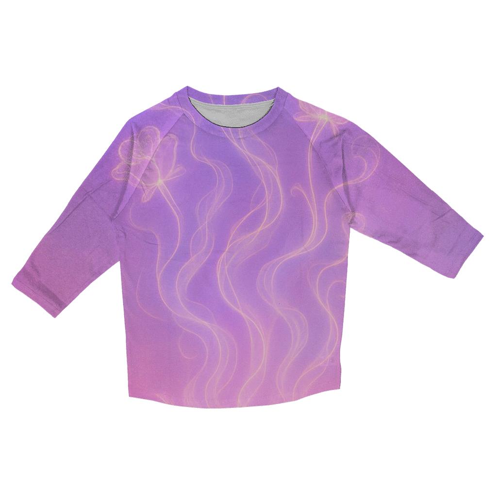Iridescent Smoke Garden stylish quarter sleeve tops