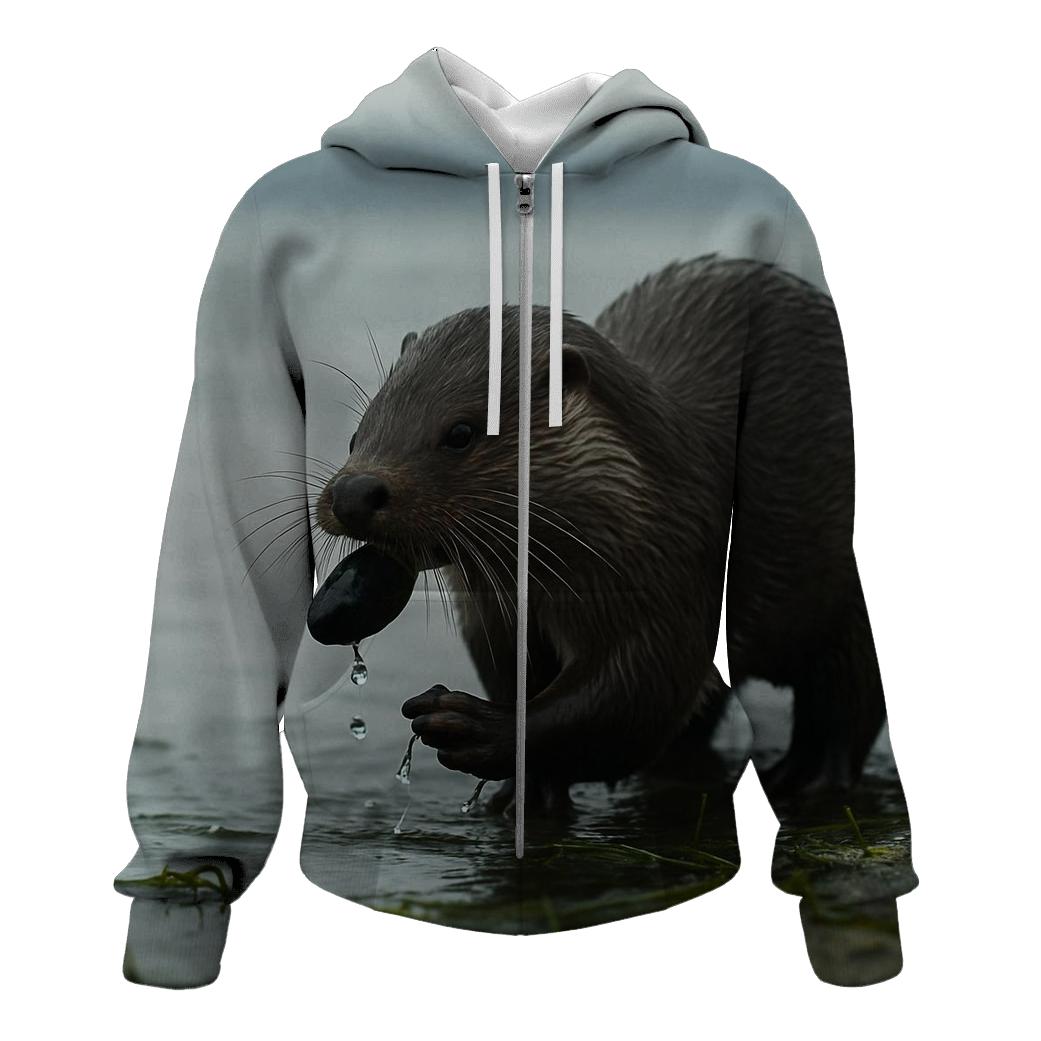 Estuary Stealth Eurasian Otter graphic hoodies