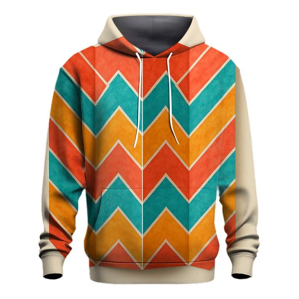 Chevron Accordion Fold embroidered hoodies