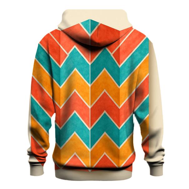 Chevron Accordion Fold embroidered hoodies