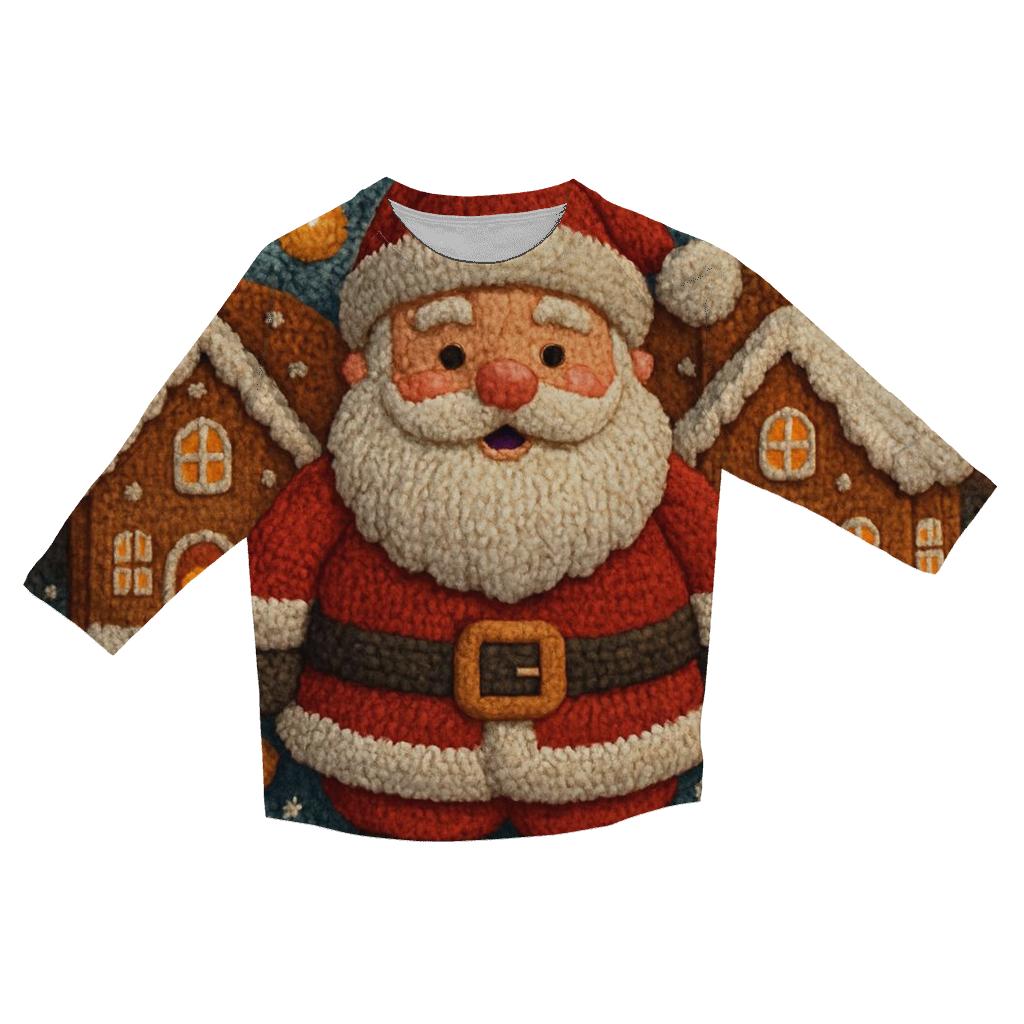 Gingerbread Workshop Santa trendy 3/4 sleeve tops