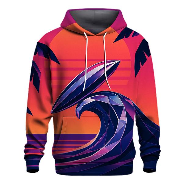 Retro Wave Surf Sunset graphic hoodies