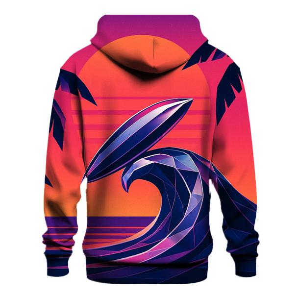 Retro Wave Surf Sunset graphic hoodies