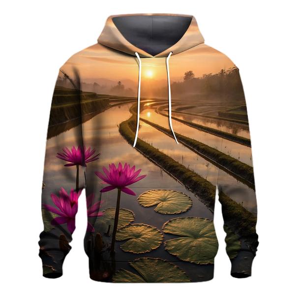 Rice Terraces Lotus Edge Sunrise heavyweight hoodies