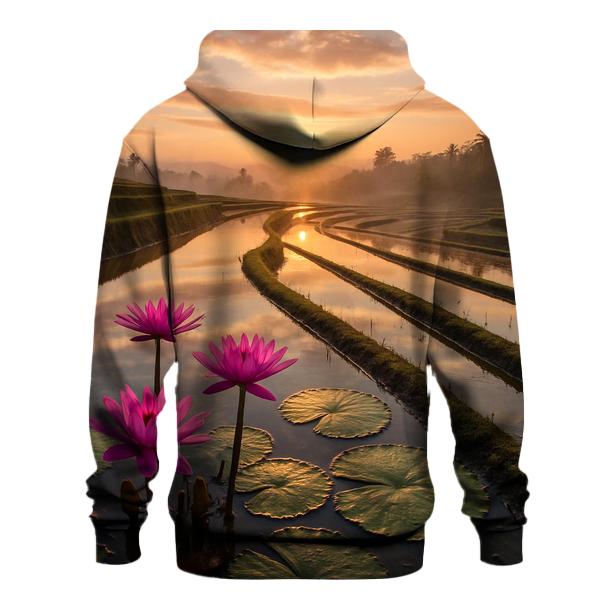 Rice Terraces Lotus Edge Sunrise heavyweight hoodies