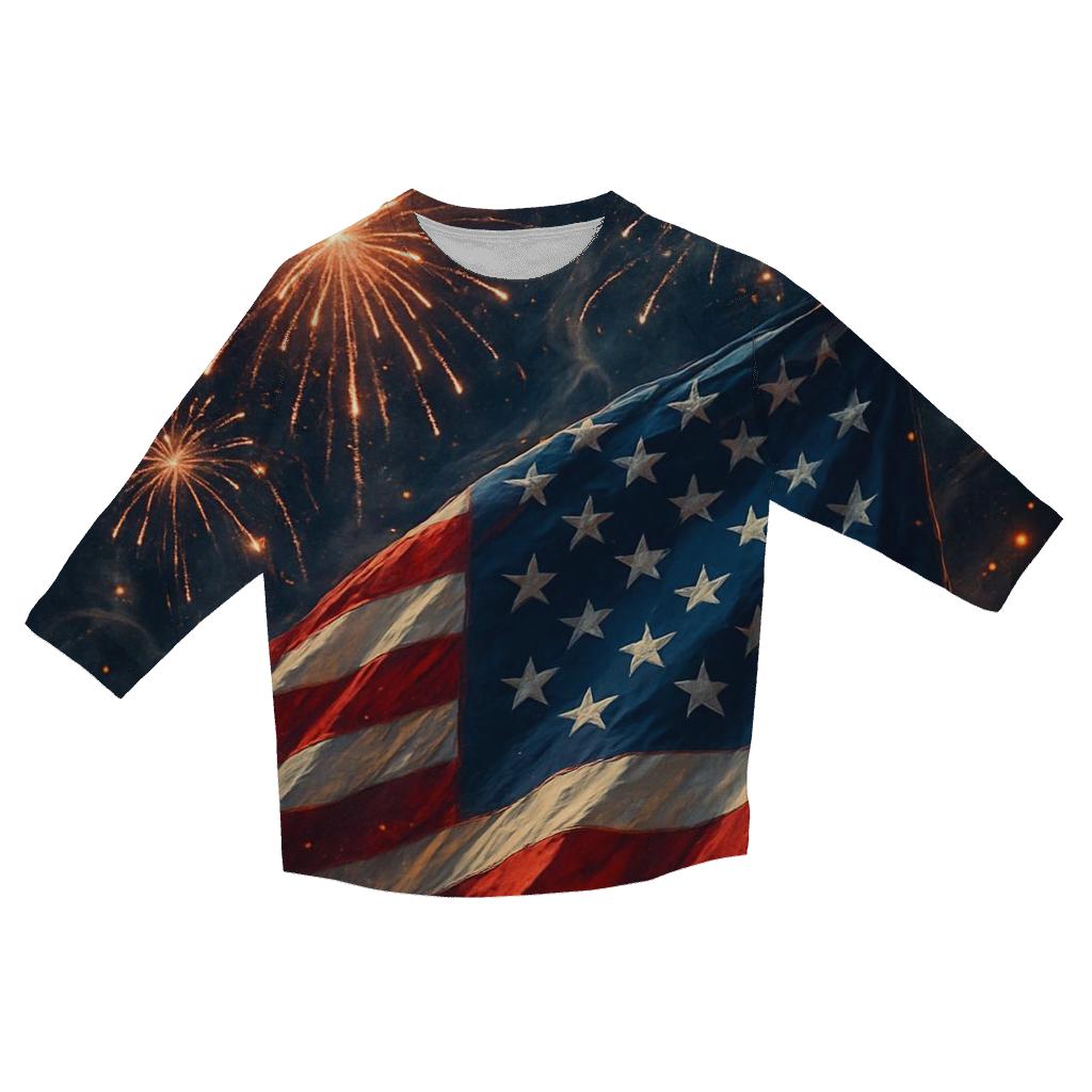 Firework Emblem trendy 3/4 sleeve tops