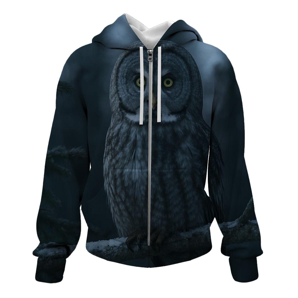 Boreal Crown Great Gray Owl hoodie trends