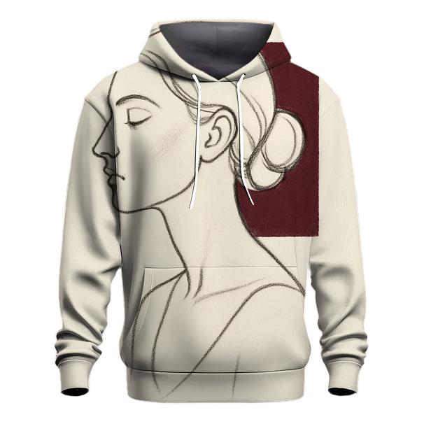 Minimal Line Art Portrait printed hoodies