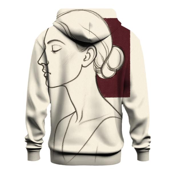 Minimal Line Art Portrait printed hoodies
