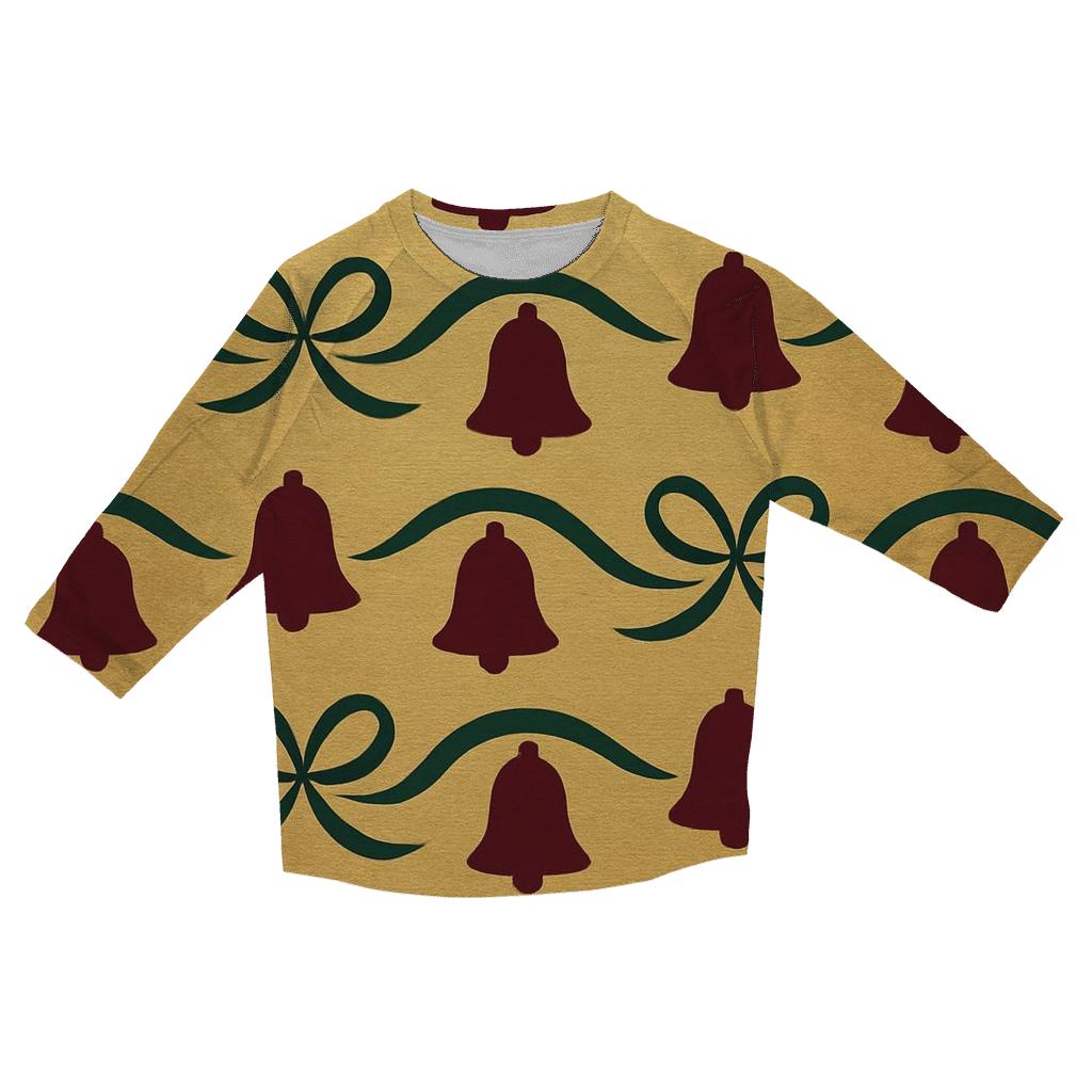 Bell Wave On Golden Background trendy 3/4 sleeve tops