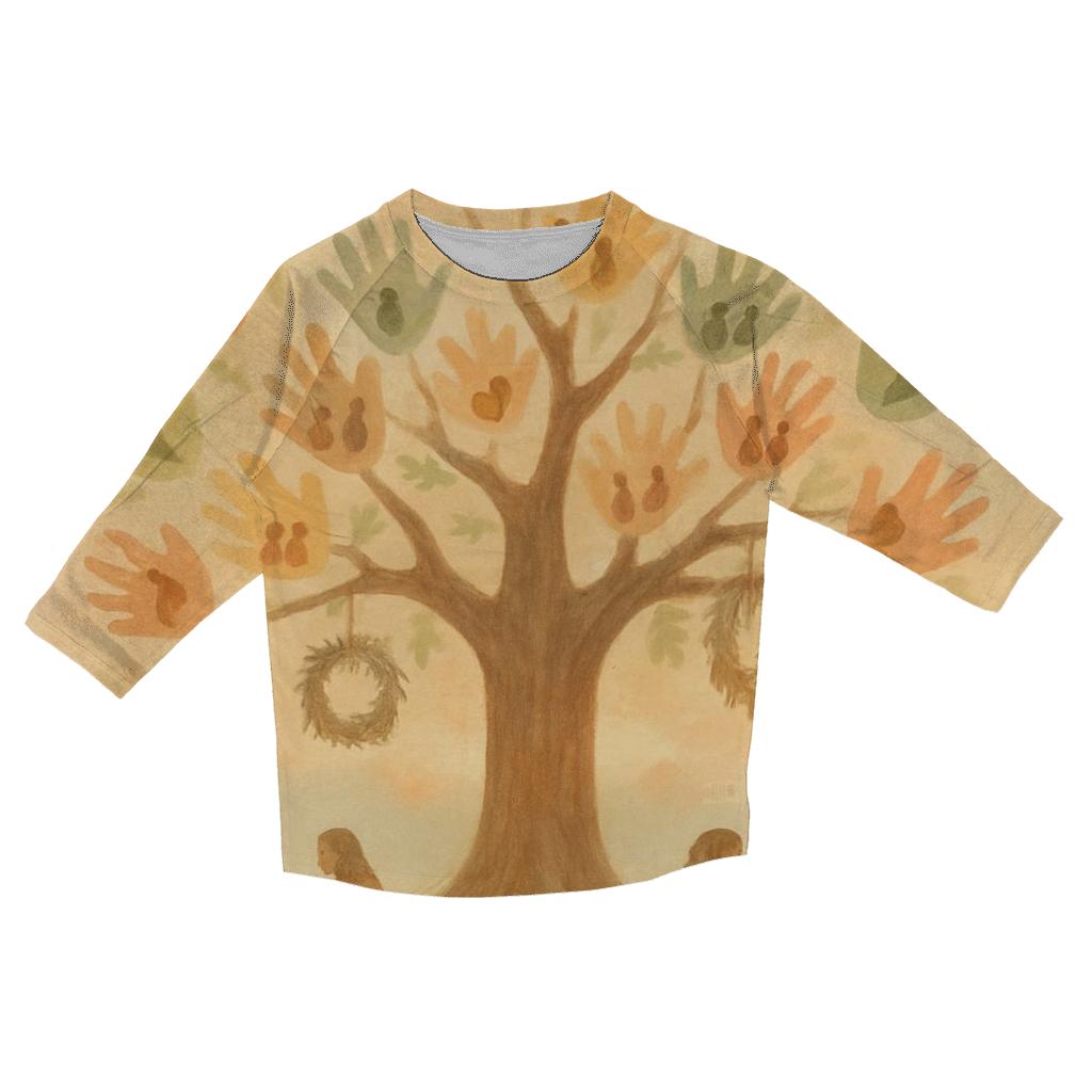 Thankful Tree Of Hands cotton quarter sleeve shirts