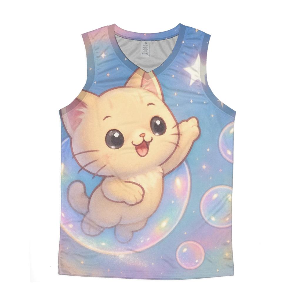 Cosmic Bubble Explorer graphic print tank tops