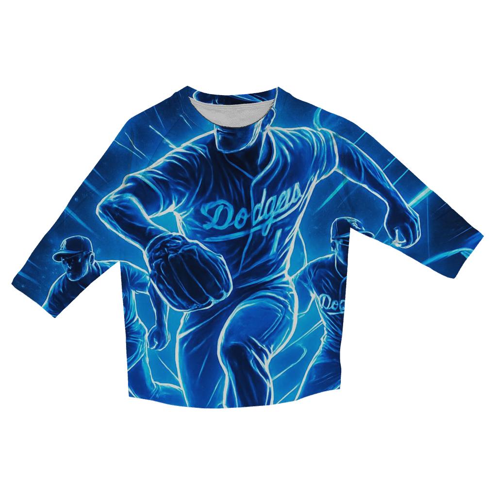 Neon Bullpen Charge designer 3/4 sleeve blouses