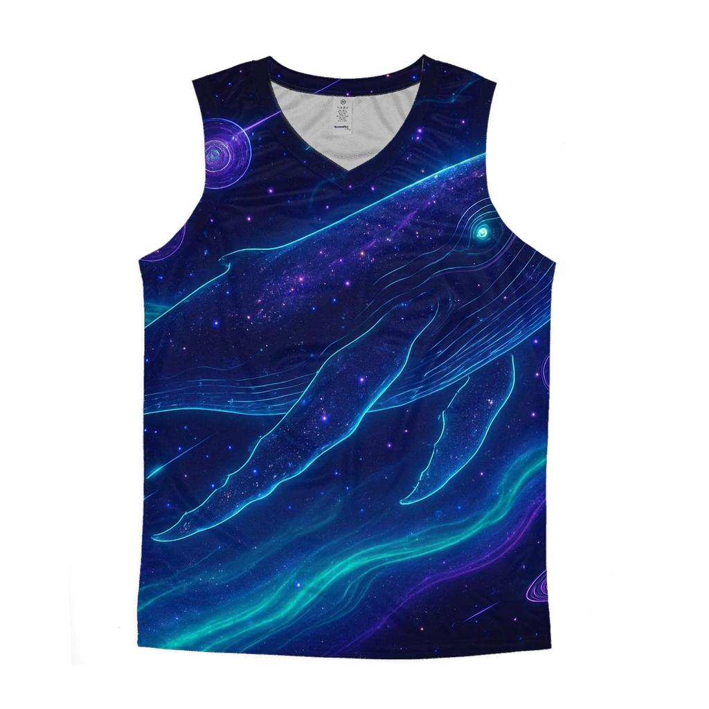Neon Aurora Whale custom tank tops