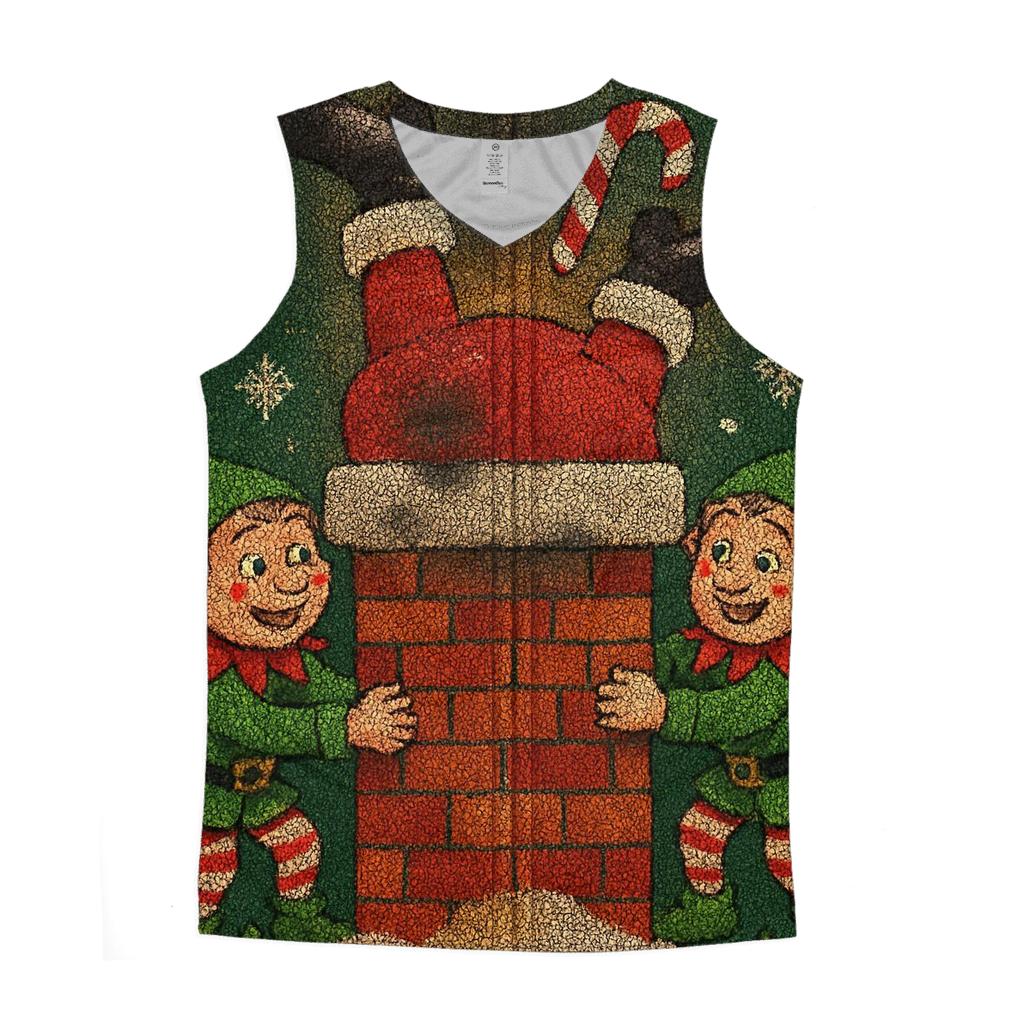 Santa Stuck In Chimney Confessional casual summer tank tops