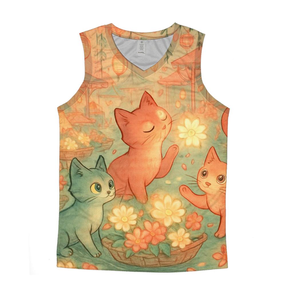 Flower Market Mystic Kittens personalized athletic tanks