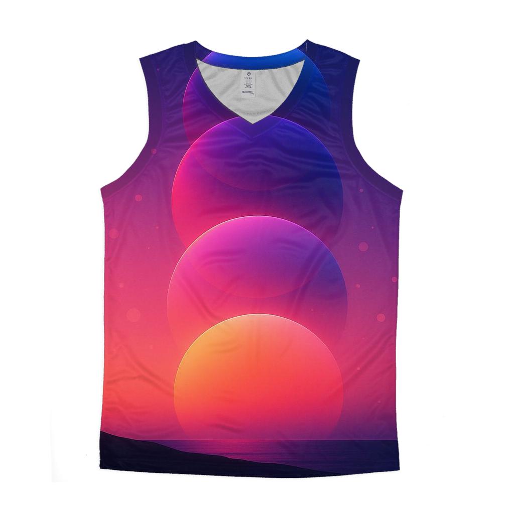 Sunset Geometry Drift personalized athletic tanks