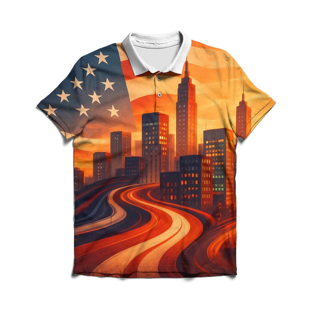 Skylines And Stripes stylish collar polo tees
