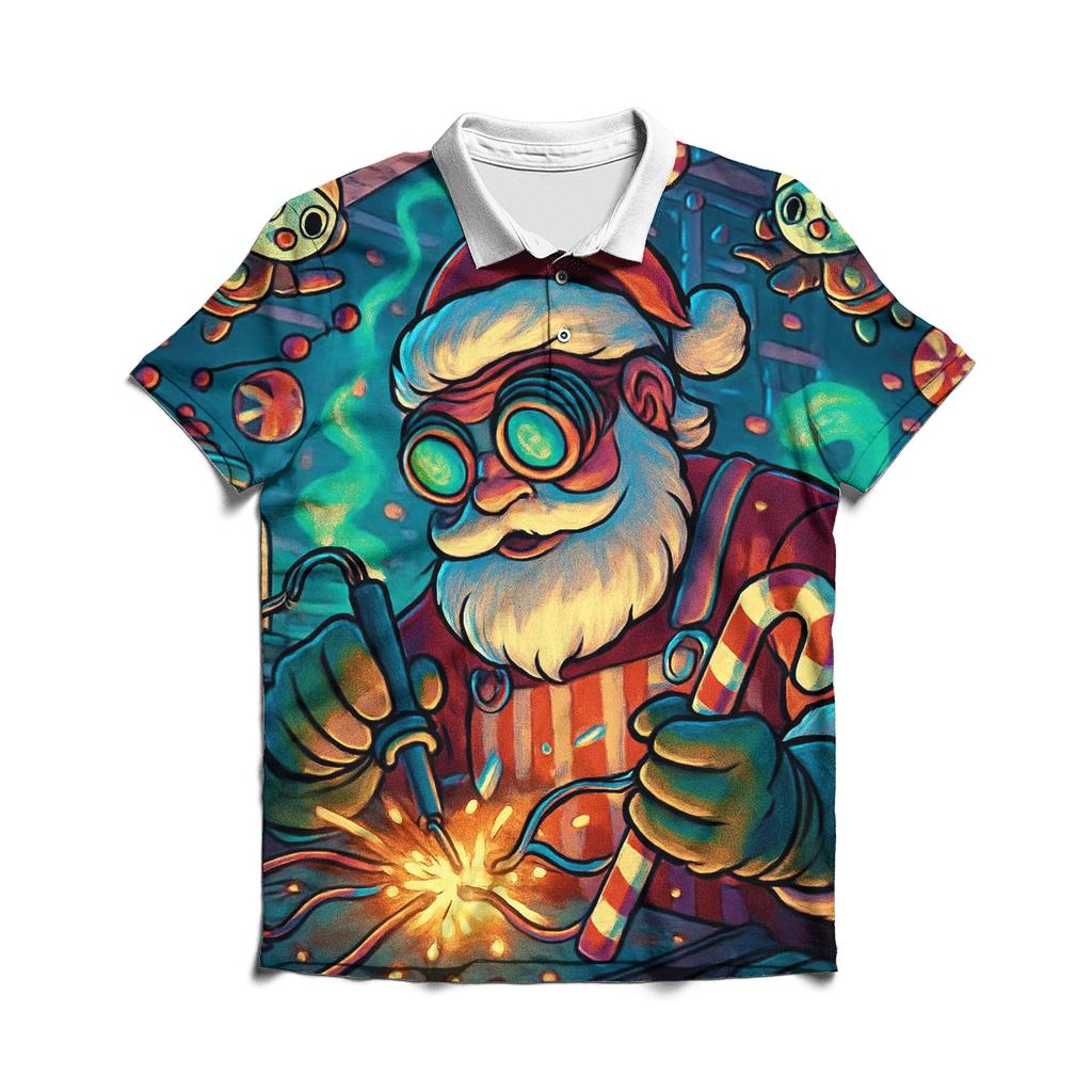 Candy Circuit Santa premium cotton polo shirts