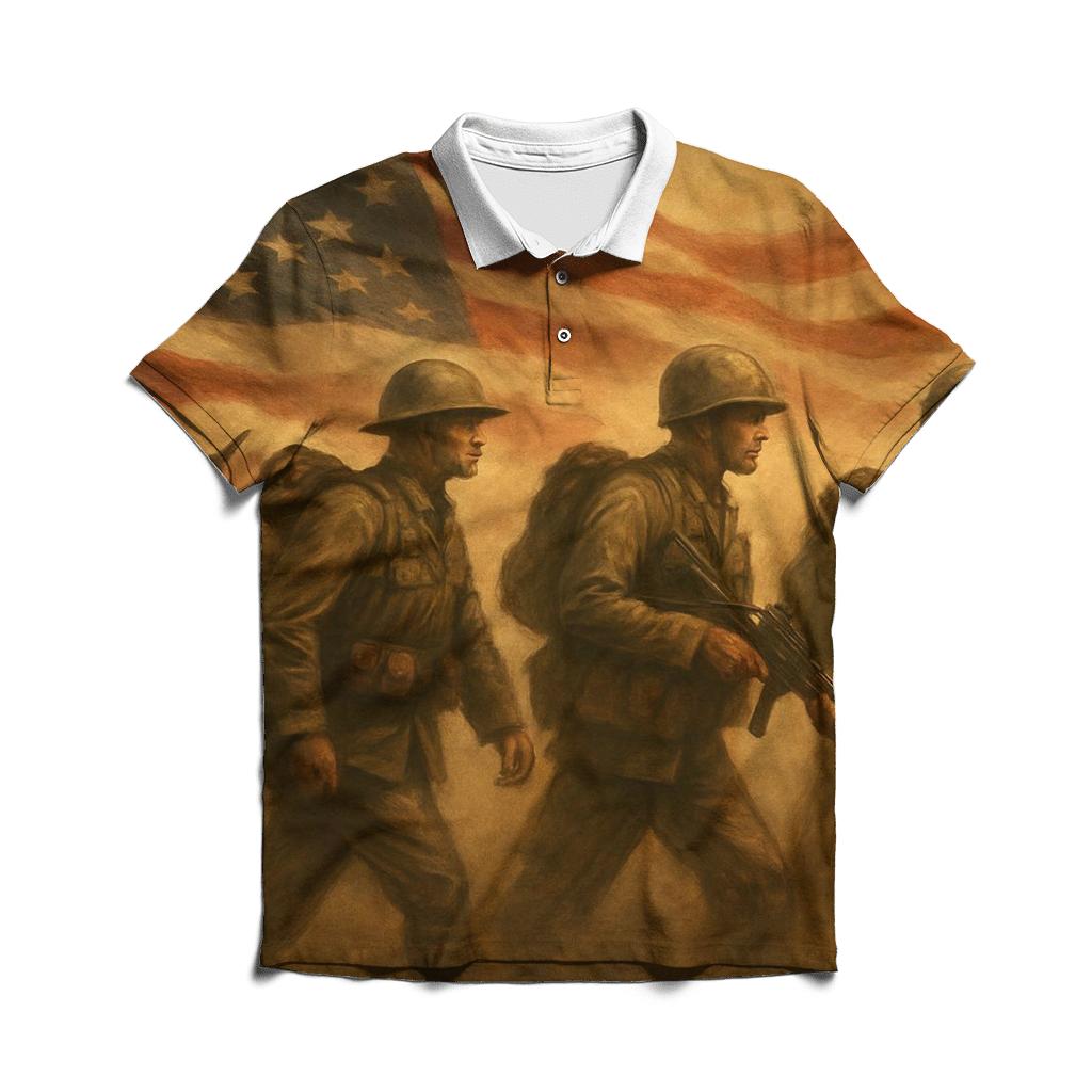 Heritage March embroidered polo tops