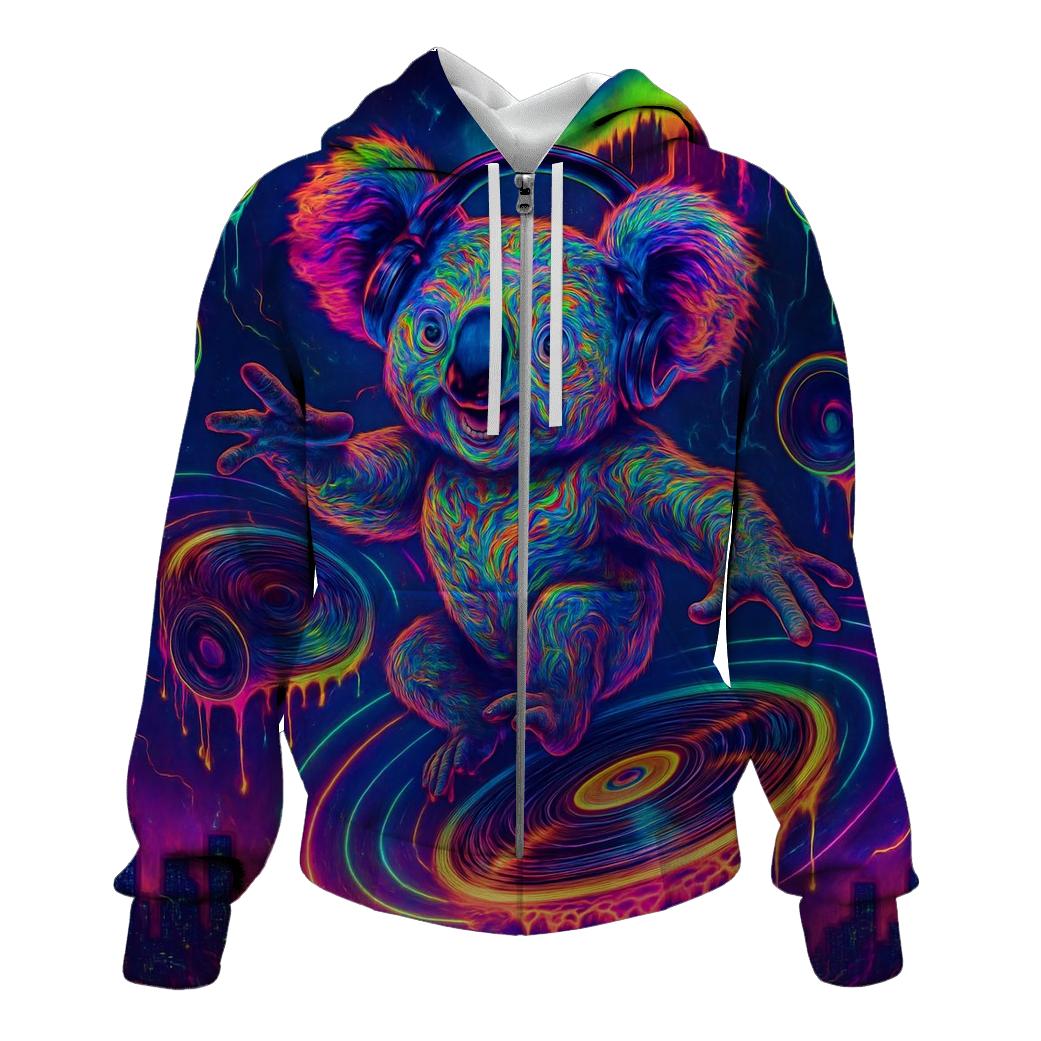 Neon Koala Conductor zip-up hoodies