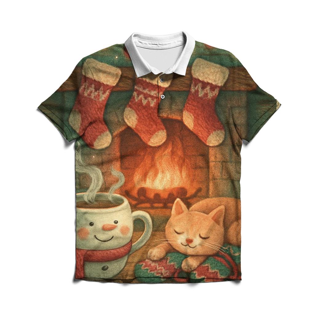 Cookies And Hot Cocoa Cabin Retreat classic pique polos