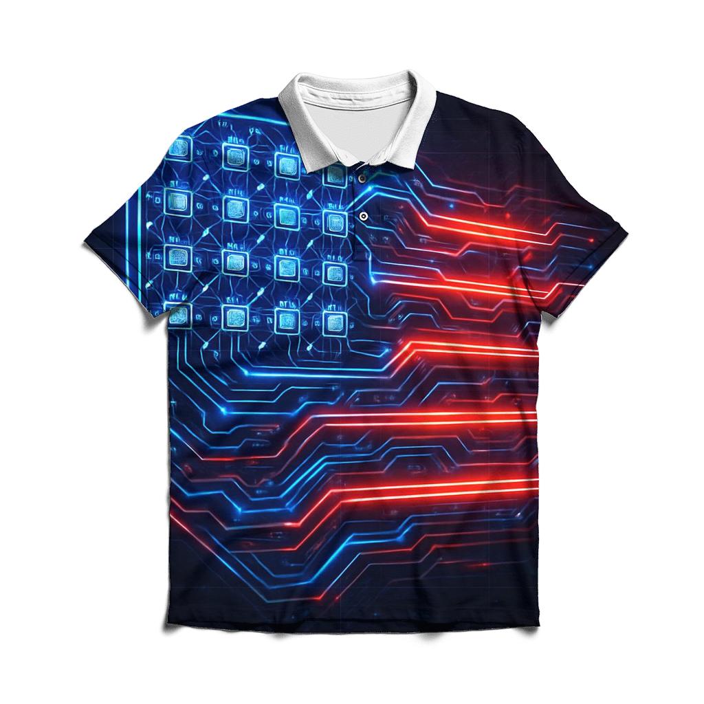 Digital Patriot Circuit designer slim fit polos