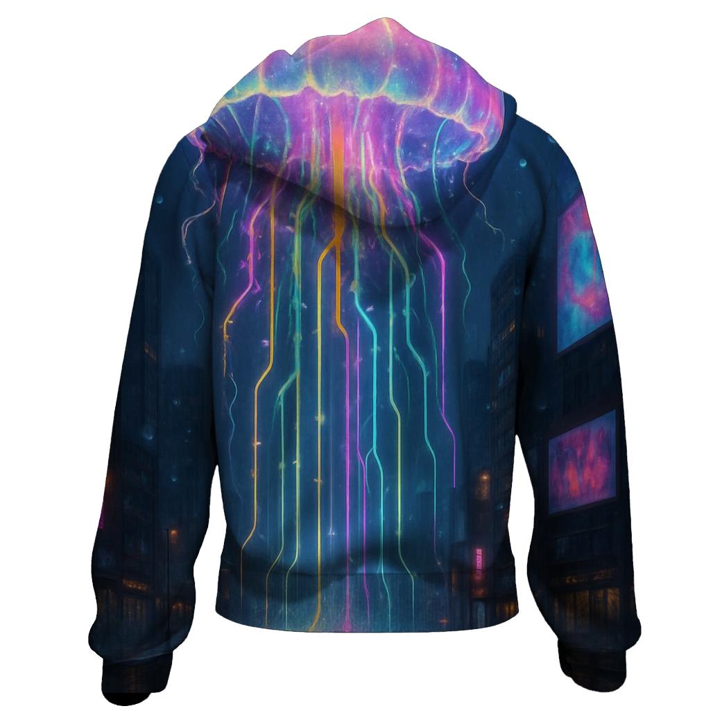 Rainbow Jellyfish Skyline lightweight hoodies