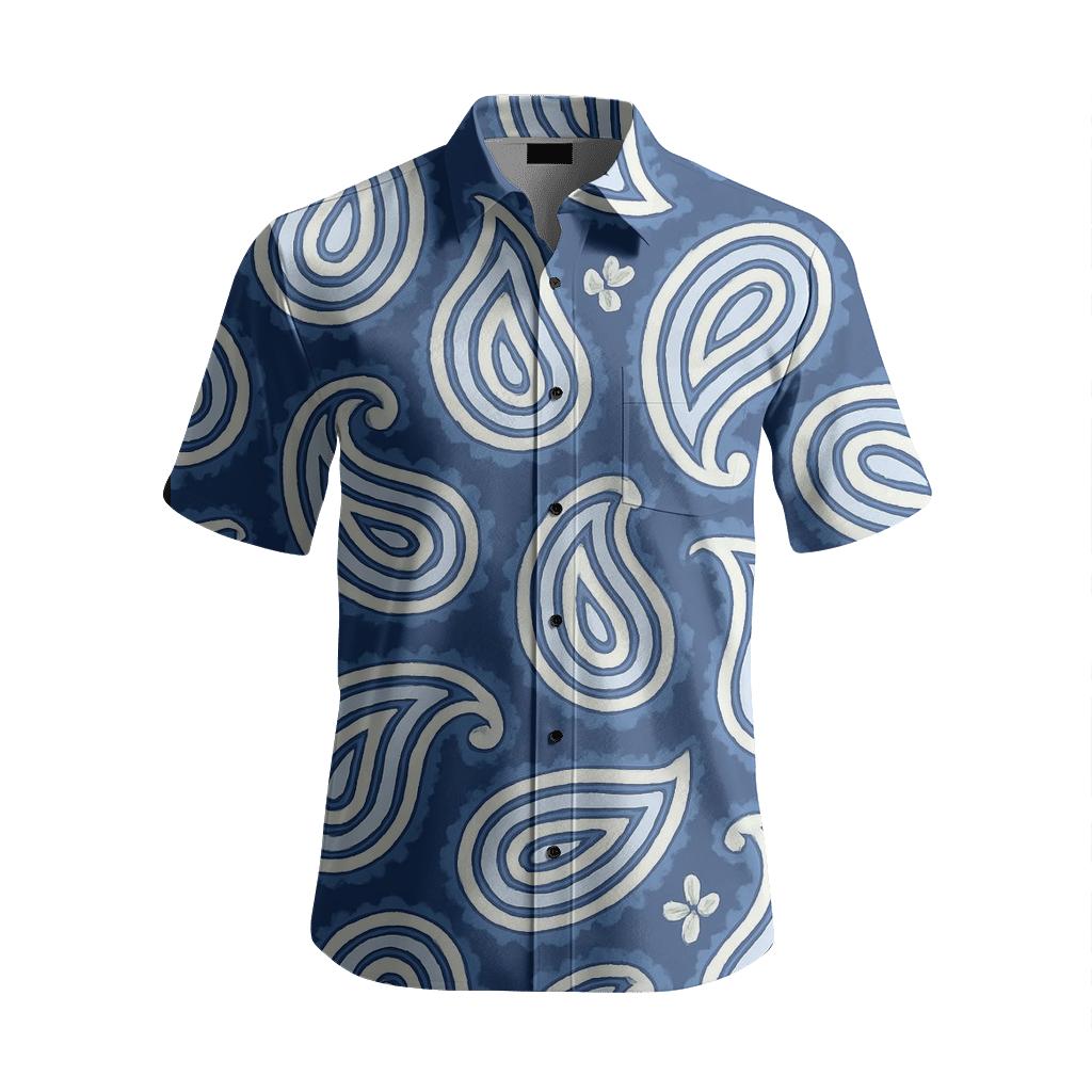 Abstract Paisley Cluster branded embroidered shirts