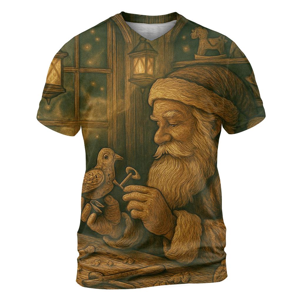 Woodland Toymaker Santa creative print fashion shirts