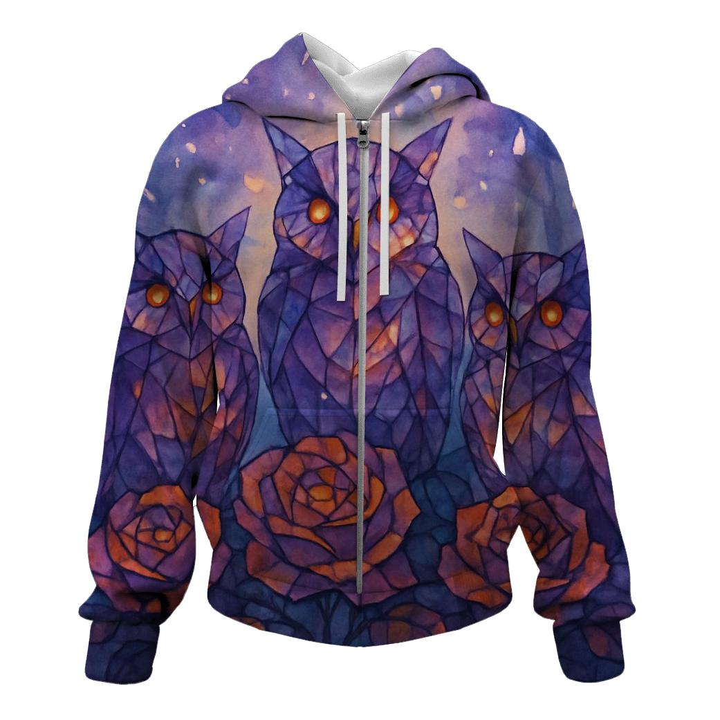 Garden Of Glass Owls embroidered hoodies