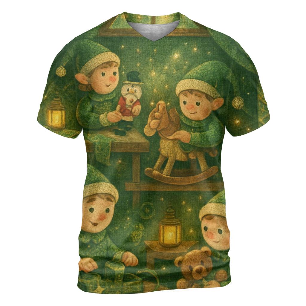 Elves Midnight Gift Workshop creative print fashion shirts
