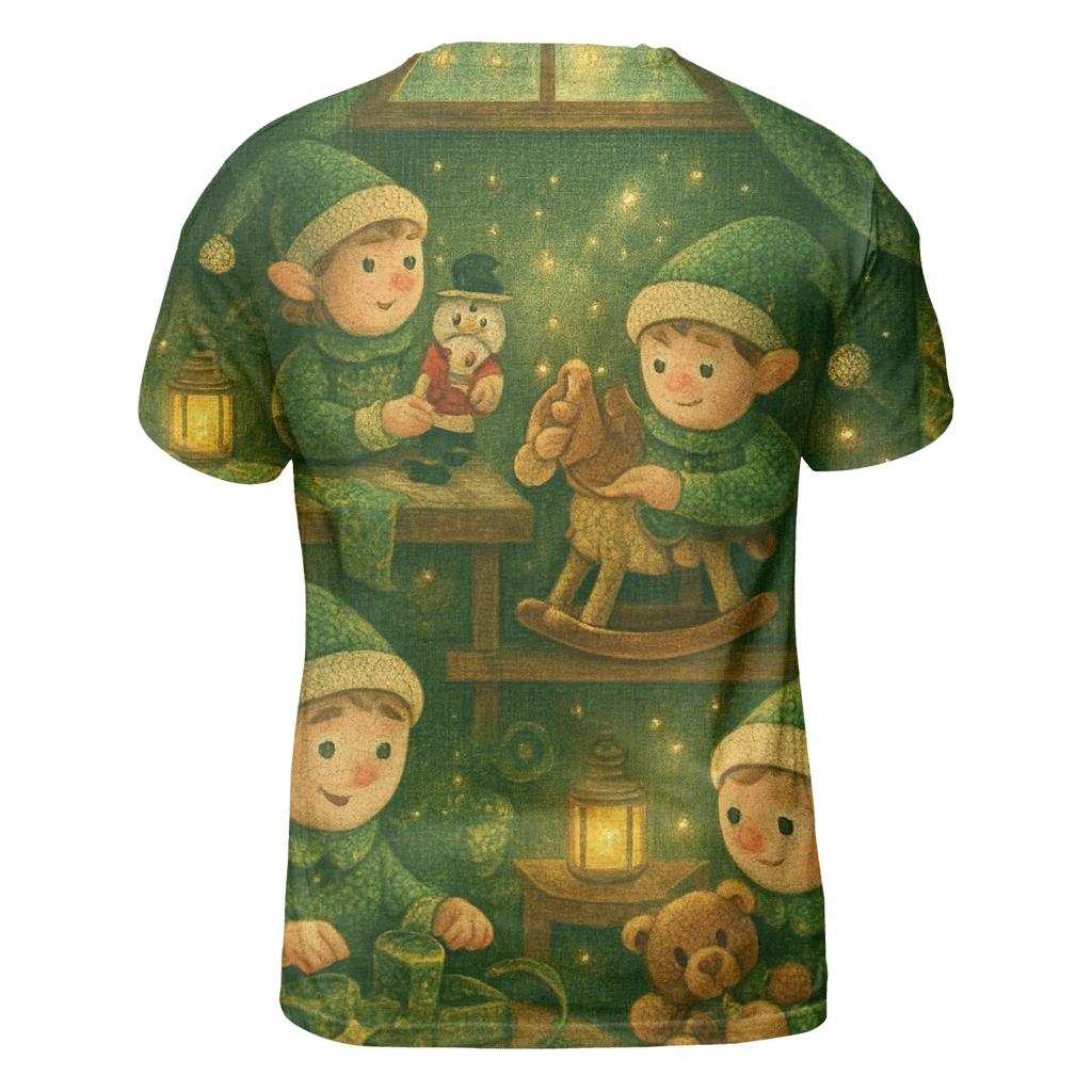 Elves Midnight Gift Workshop creative print fashion shirts