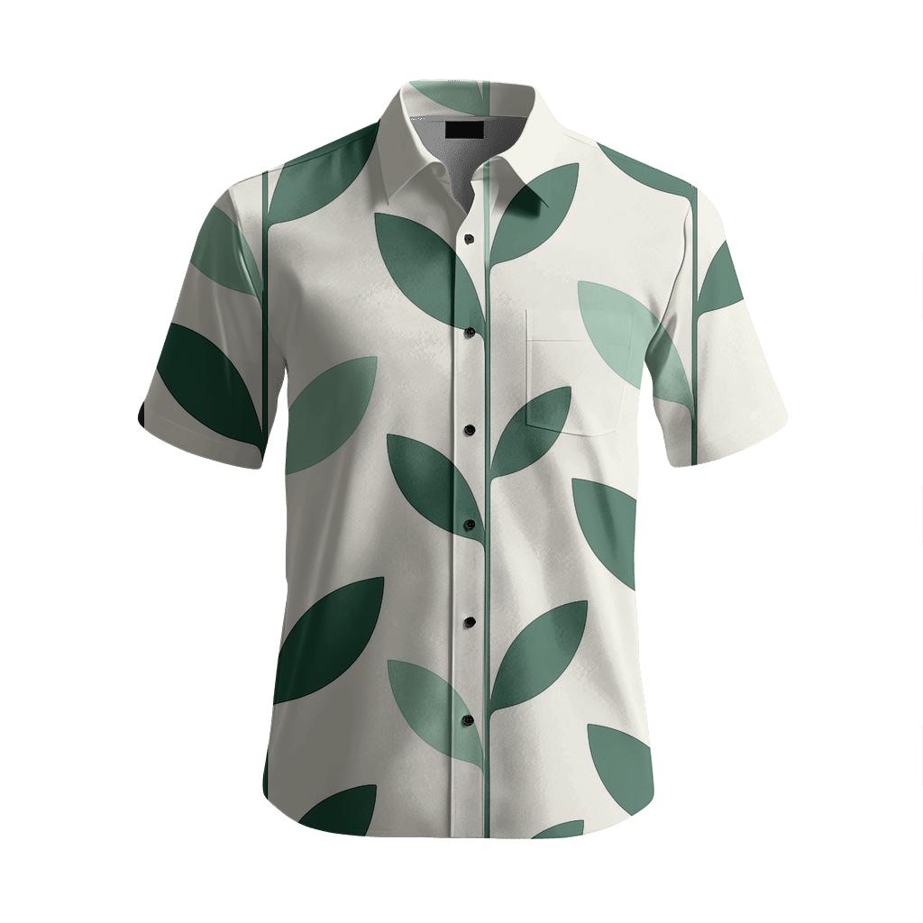 Minimalist Leaf Repeat designer stitched shirts