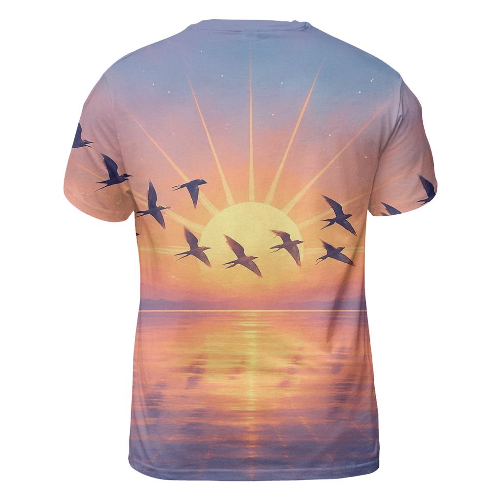 Peach Winged Passage creative print fashion shirts