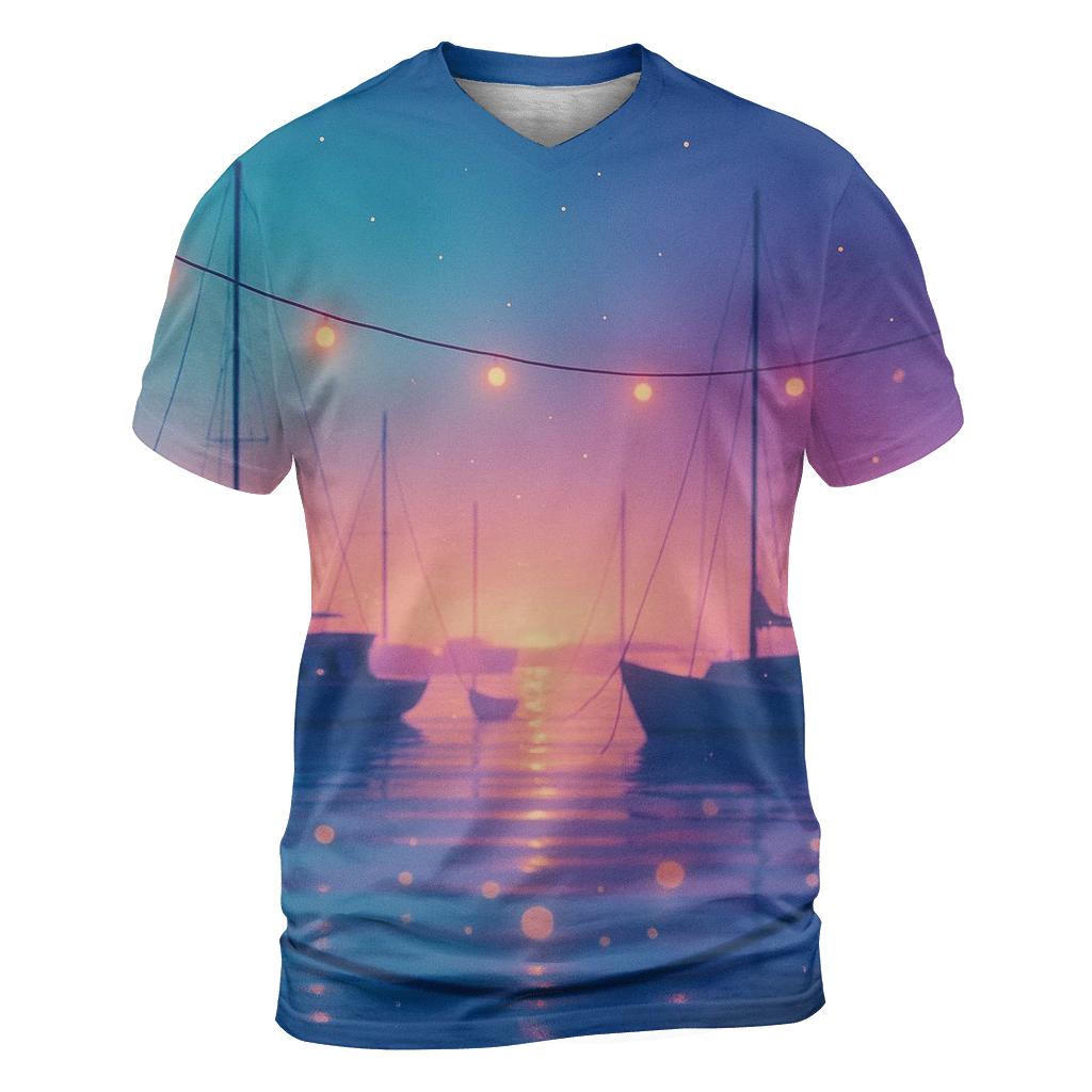 Turquoise Harbor Lullaby creative print fashion shirts