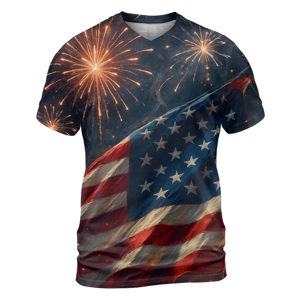 Firework Emblem statement graphic shirts