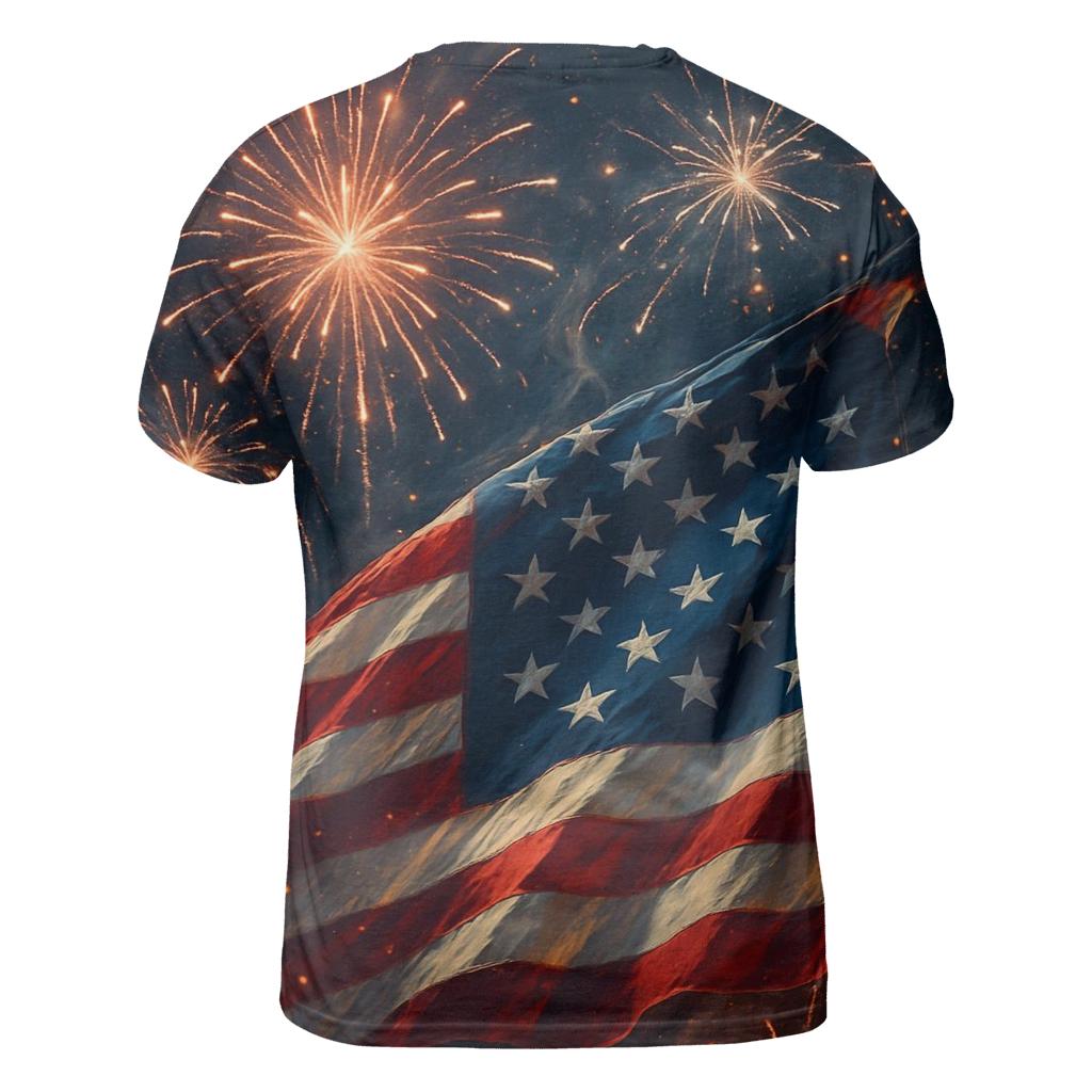 Firework Emblem statement graphic shirts