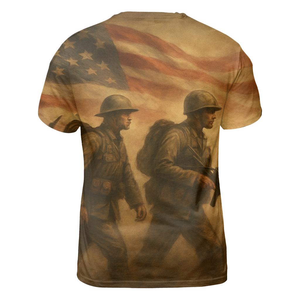 Heritage March artistic all-over print tops
