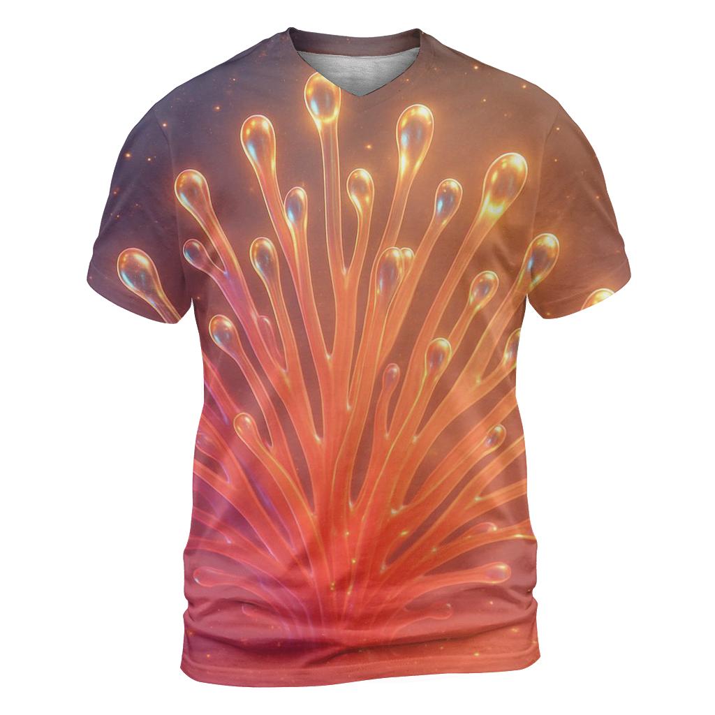 Cosmic Coral Bloom statement graphic shirts