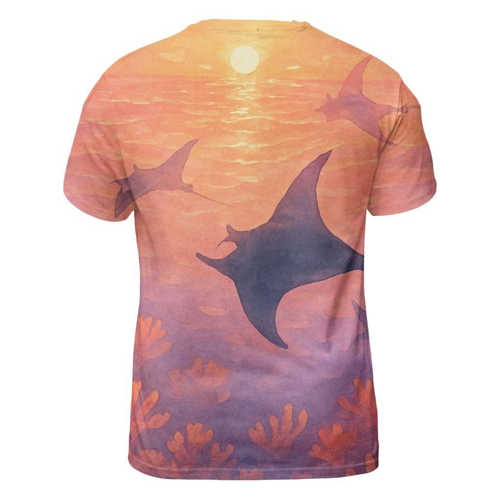 Golden Reef Sundown creative print fashion shirts