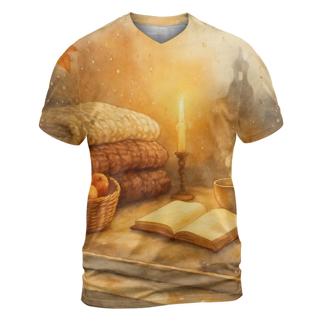 Gratitude Window Bench statement graphic shirts