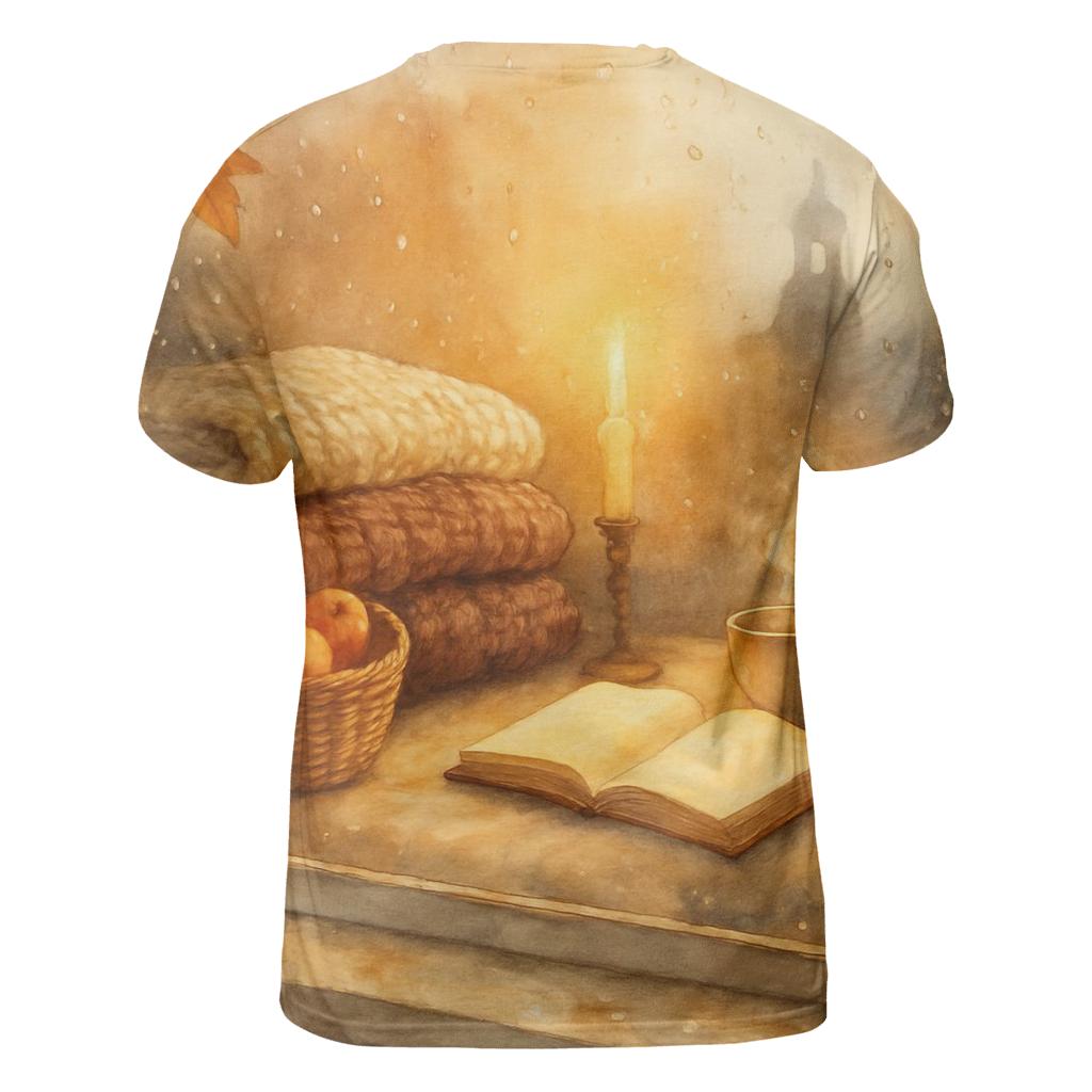 Gratitude Window Bench statement graphic shirts