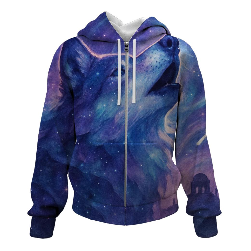 Nebula Alpha Wolf graphic hoodies