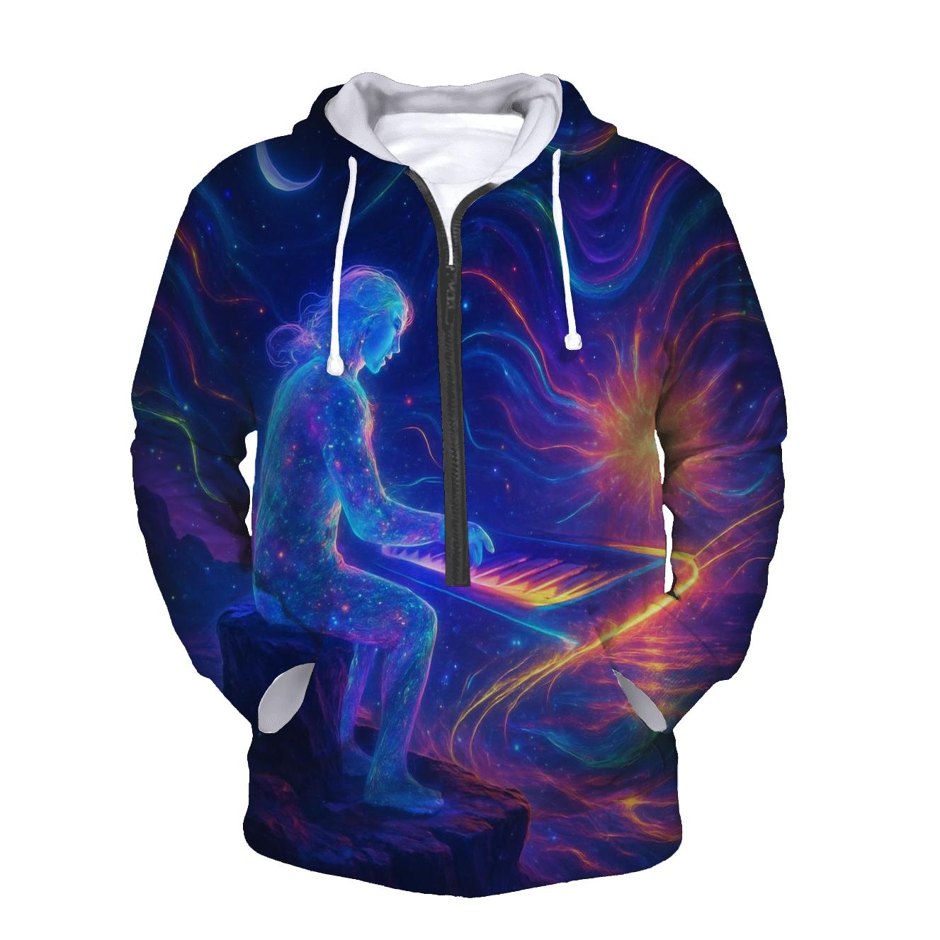 Comet Piano Nocturne zip-up hoodies