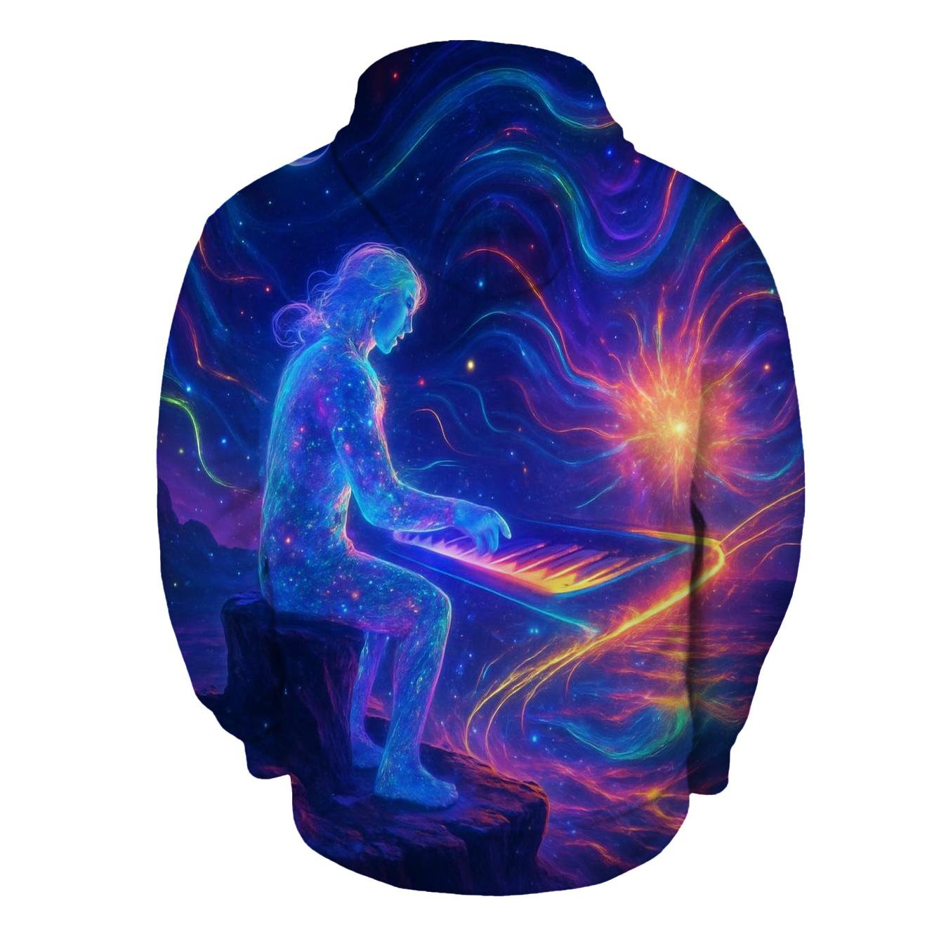 Comet Piano Nocturne zip-up hoodies