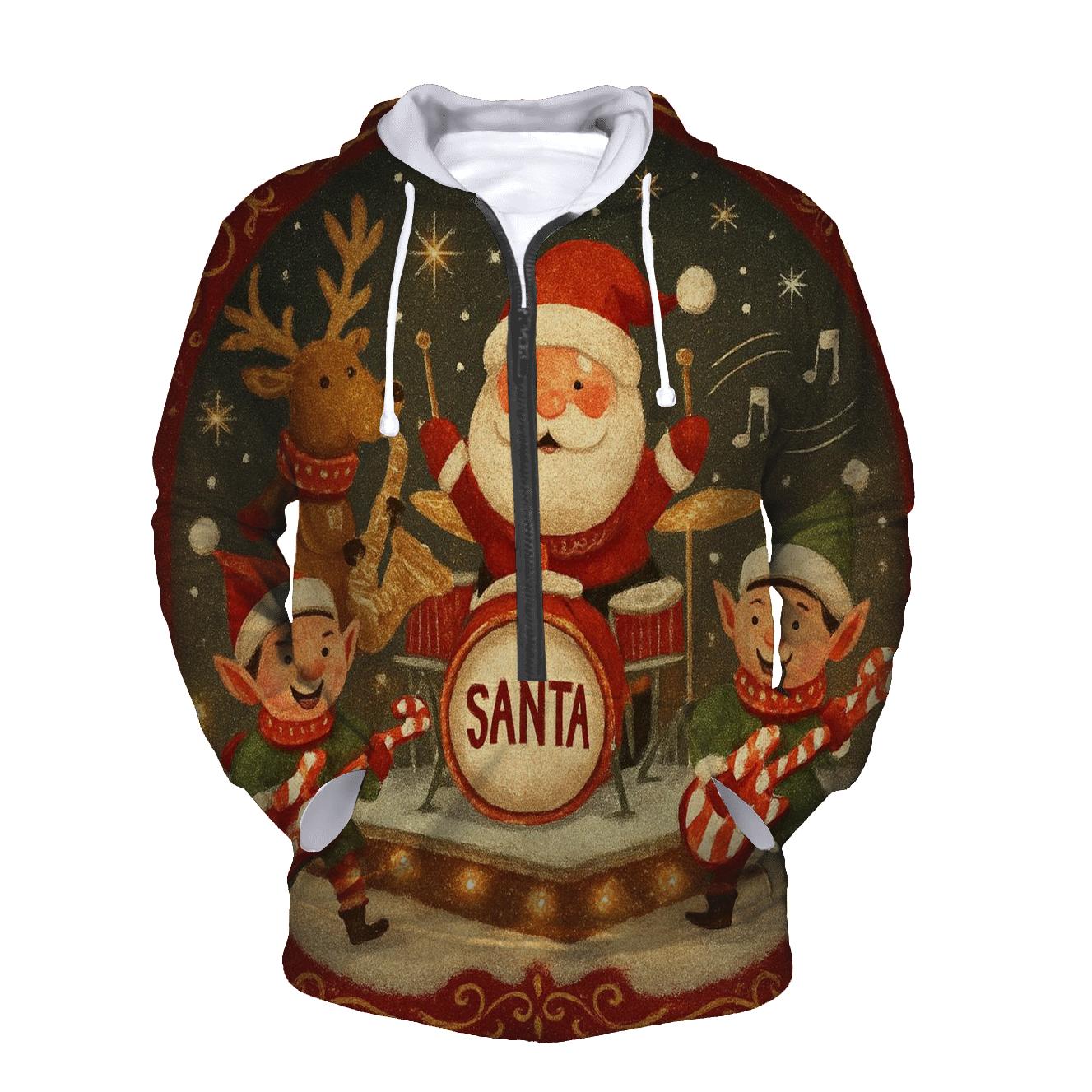 Santa Sleigh Garage Band hoodie designs