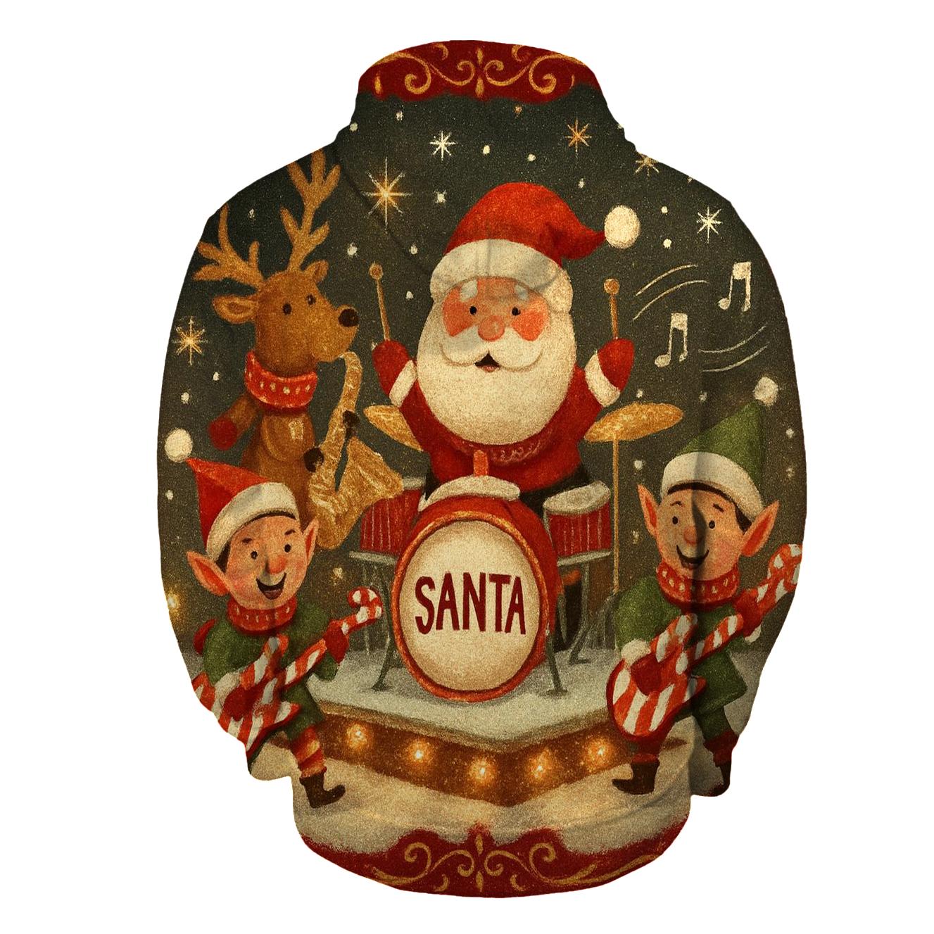 Santa Sleigh Garage Band hoodie designs