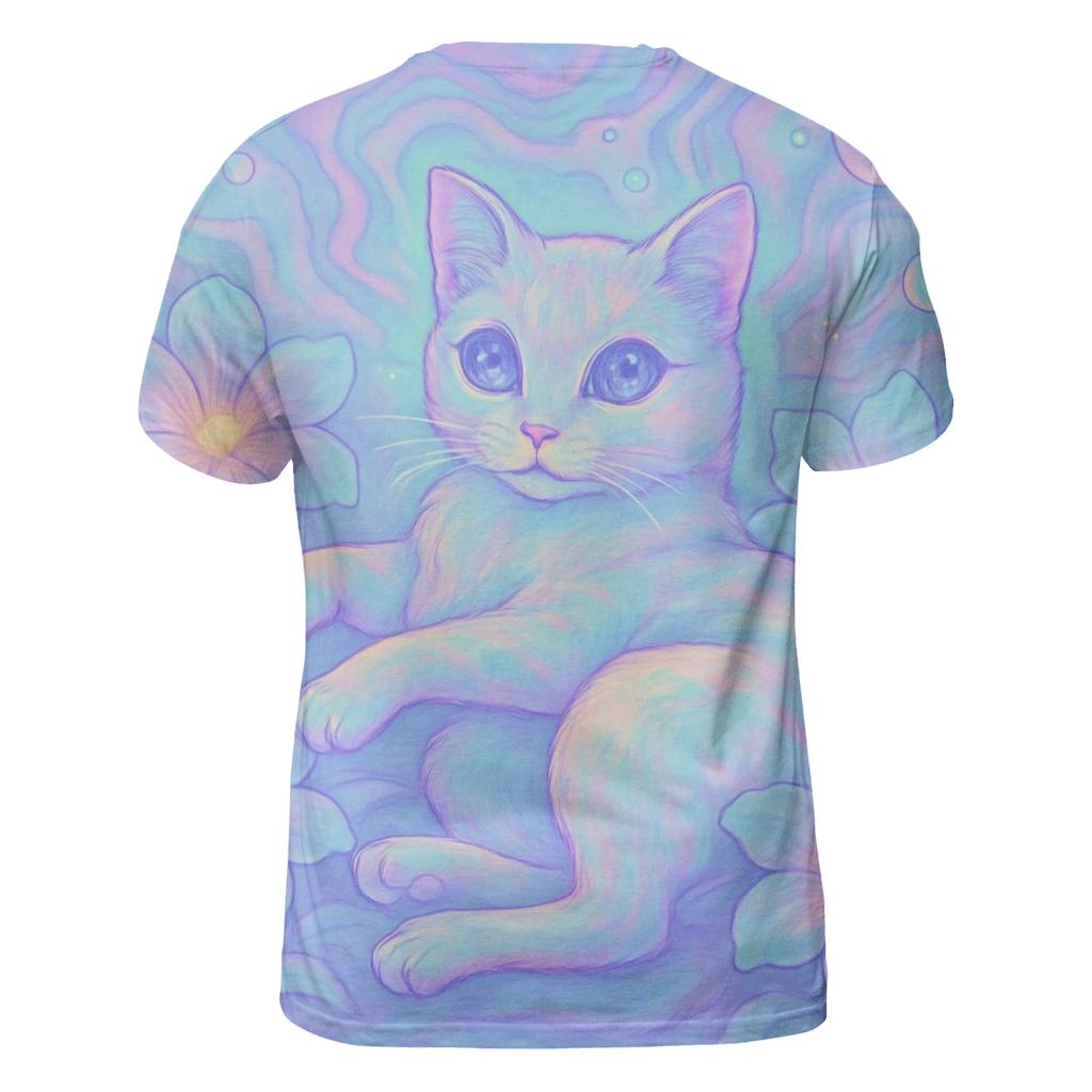 Psychedelic Dream Garden Cat trendy printed shirt styles
